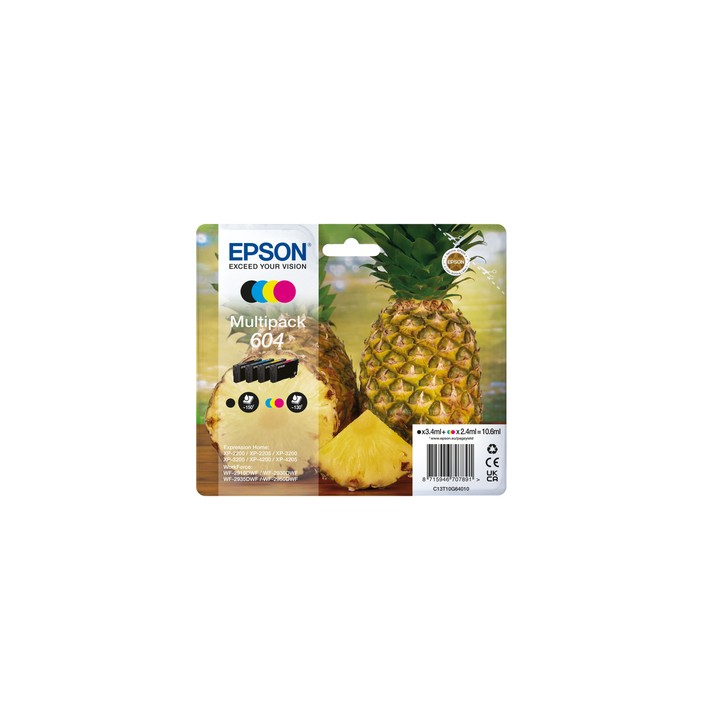 EPSON CARTUCCIA 604 MULTIPACK INKJET SERIE ANANAS 4 COLORI FORMATO STD