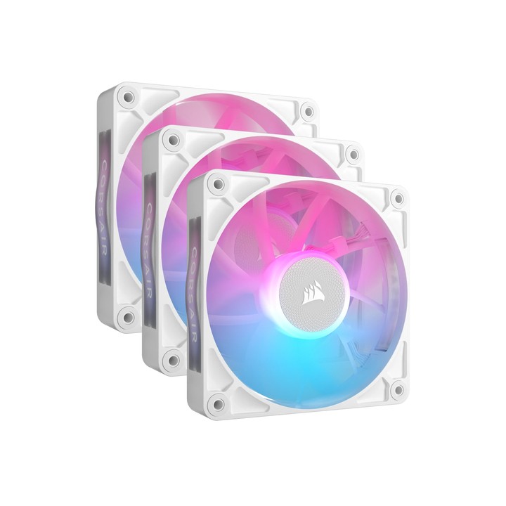 CORSAIR STARTER KIT TRE VENTOLE PWM DA 120 MM ICUE LINK RX120 RGB, BIANCO