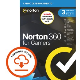 NORTON 360 FOR GAMERS 2026 -ANTITRUFFA- 3 DISPOSITIVI 12 MESI 50GB - IT ESD
