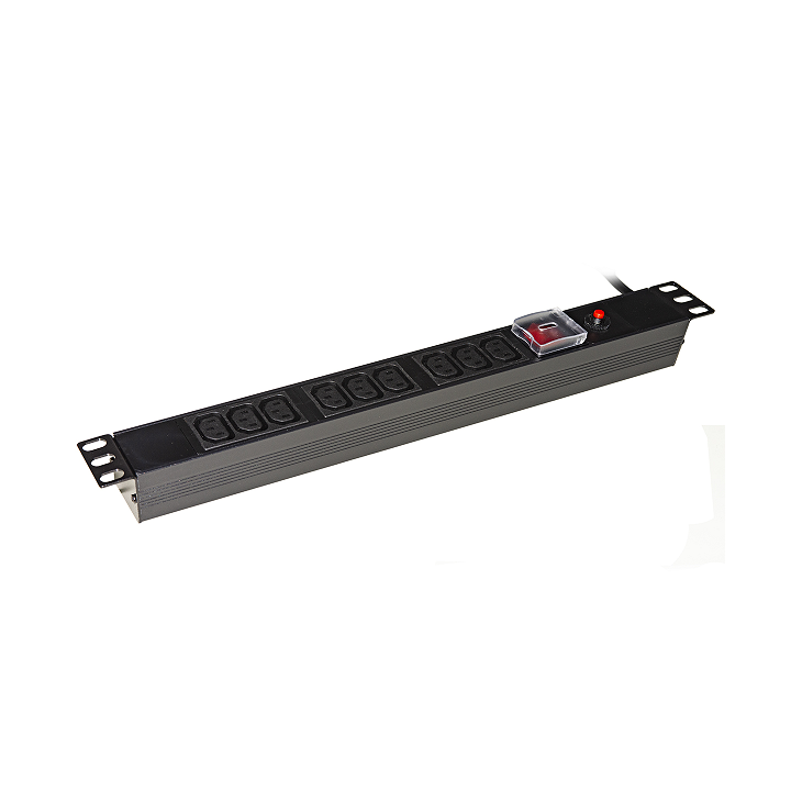 MULTIPRESA 9 PRESE FEMMINA IEC C13 PER ARMADI RACK 19 CON SPINA ITALIANA 16A