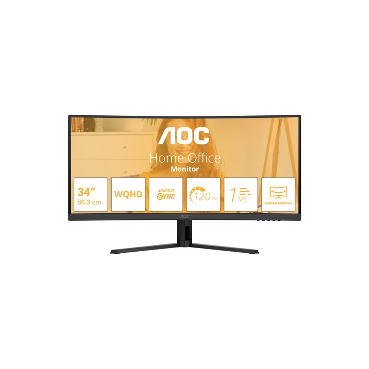 AOC MONITOR CURVO 34 LED VA WQHD 21:9 4MS 120hz, REG ALT, DP/HDMI