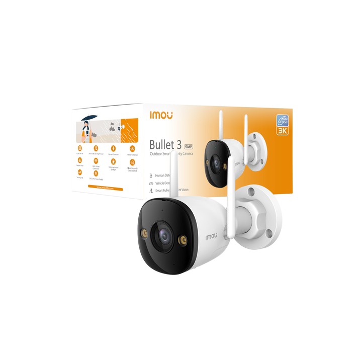 IMOU BULLET 3 3K TELECAMERA ESTERNA 5MP FULL COLOR CON WI-FI 6, SIRENA, FARETTO E RESISTENZA ,IP67