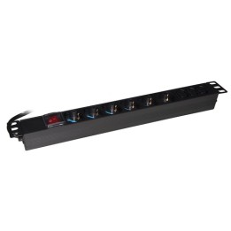 MULTIPRESA DA RACK 19 CON 6 PRESE UNIVERSALI + 3 PRESE C13 CON INTERRUTTORE SPINA ITALIANA 16A