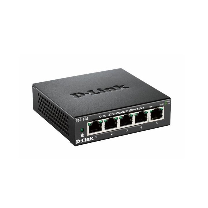 D-LINK SWITCH 5 PORTE 10/100 CASE METALLICO