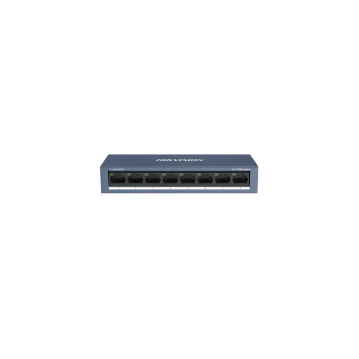 SWITCH HIKVISION 10/100 CASE METALLICO - SOHO 8 10/100M RJ45 PORTS, DESKTOP STEEL CASE UNMANAGED