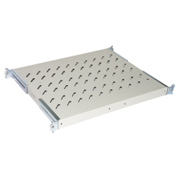 RIPIANO UNIVERSALE PER ARMADIO RACK 19 ALLUNGABILE 370-450 MM CON 4 AGGANCI GRIGIO