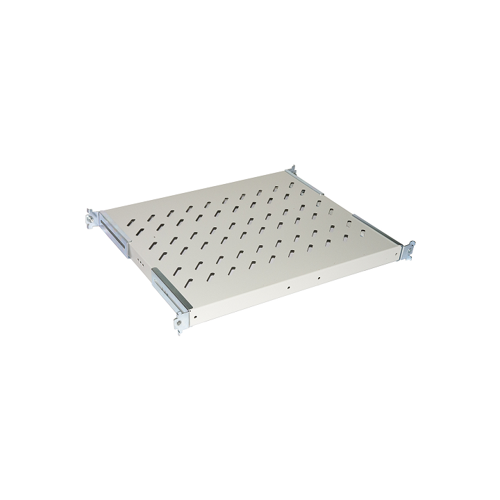 RIPIANO UNIVERSALE PER ARMADIO RACK 19 ALLUNGABILE 370-450 MM CON 4 AGGANCI GRIGIO