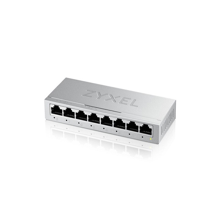 ZYXEL SWITCH UNMANAGED GS-108B V5 , 8 PORTE GIGABIT, CHASSIS METALLO, DESKTOP