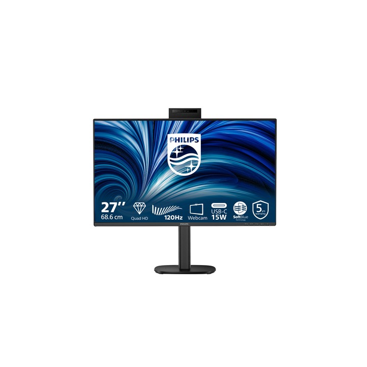 PHILIPS MONITOR 27 LED IPS QHD 16:9 4MS 350 CDM, PIVOT, USB-C, WEBCAM, DP/HDMI, MULTIMEDIALE