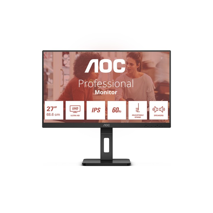 AOC MONITOR 27 LED IPS 4K UHD 16:9 4MS 350 CDM, PIVOT, DP/HDMI, MULTIMEDIALE