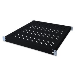 RIPIANO PER ARMADI RACK 19 AGGANCI MONTANTI ANTERIORI E POSTERIORI PROFONDITA REGOLABILE 350-550 MM COLORE NERO
