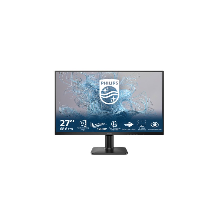 PHILIPS MONITOR 27 LED IPS FHD 16:9 4MS 250 CDM 120hz, VGA/DVI/HDMI