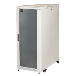 ARMADIO RACK 19 PER RETI 27U (A)1388 (L)600 (P)800 COLORE GRIGIO PORTA VETRO