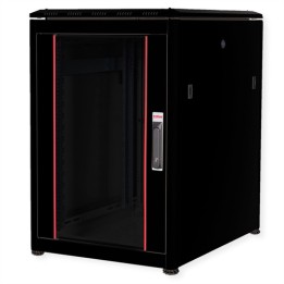 ROLINE 19" CABINET NETWORK PRO 16U, 600x800 (WxD), PORTA IN VETRO, NERO