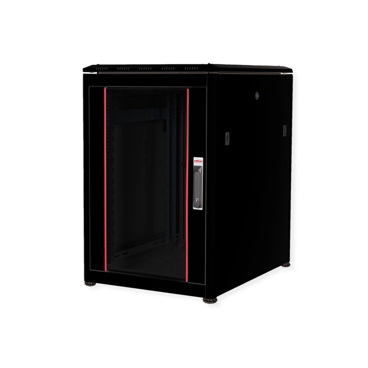 ROLINE 19" CABINET NETWORK PRO 16U, 600x800 (WxD), PORTA IN VETRO, NERO