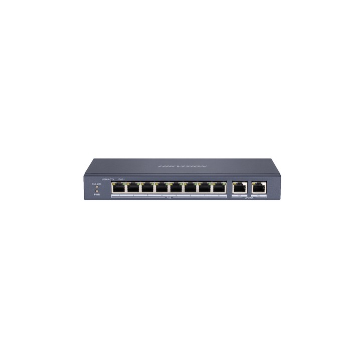 HIKVISION SWITCH 8P LAN 10/100M RJ45 POE+2P GIGABIT RJ45 HIKVISION DS-3E0310P-E/M 802.3AF/AT, POE PO