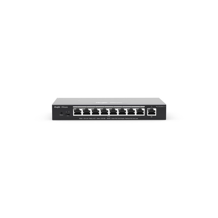 REYEE SMART SWITCH POE GIGABIT 9 P., 8 P. POE/POE+, POE POWER BUDGET 120W CHASSIS METALLICO DESKTOP