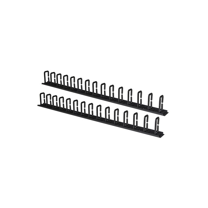COPPIA PASSACAVI VERTICALI 1U CM ALTEZZA 86,5 NERO