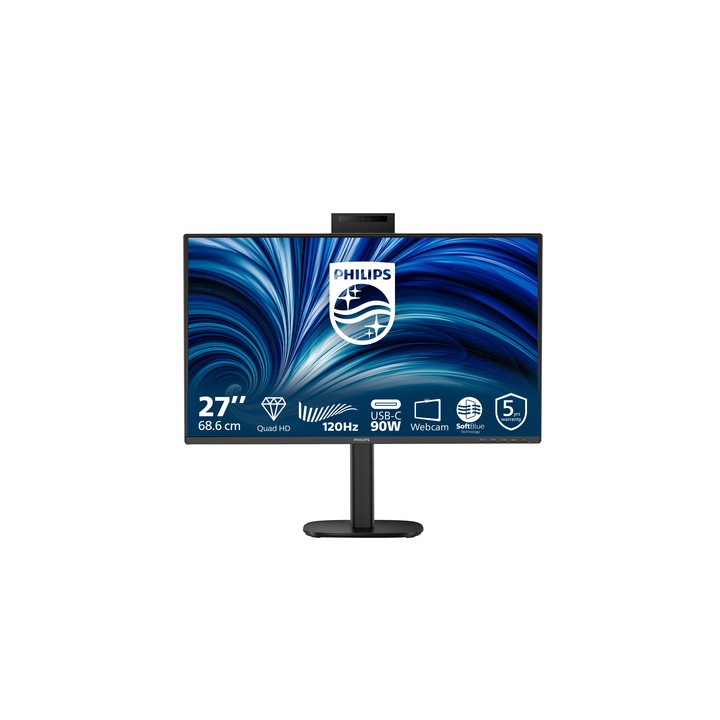 PHILIPS MONITOR 27 LED IPS QHD 16:9 4MS 350 CDM, PIVOT, USB-C HUB, WEBCAM, DP/HDMI, MULTIMEDIALE