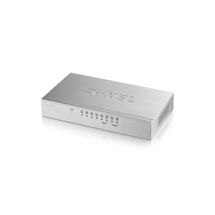ZYXEL SWITCH UNMANAGED 8 PORTE GIGABIT (8 PORTE PoE, FINO A 60W), CHASSIS METALLO, DESKTOP PORTE PoE, FINO A 60
