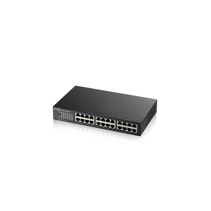 ZYXEL SWITCH UNMANAGED 24 PORTE GIGABIT, DESIGN SENZA VENTOLE, DESKTOP/RACK