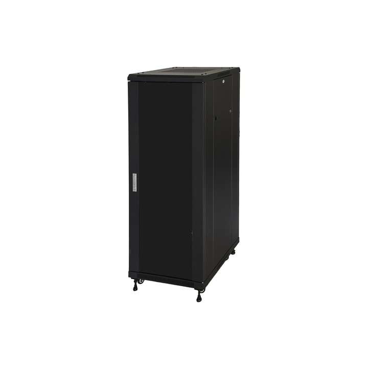 ARMADIO RACK 19 PER RETI 32U (A)1610, (L)600, (P)600 COLORE NERO PORTA VETRO