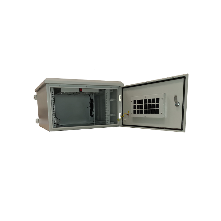 ARMADIO RACK 19 POLLICI 9U PER RETI DA ESTERNO CLASSE PROTEZIONE IP55 MISURE MM (L)600X(P)450X(A)467 GRIGIO CHIARO CON VENTOLE F