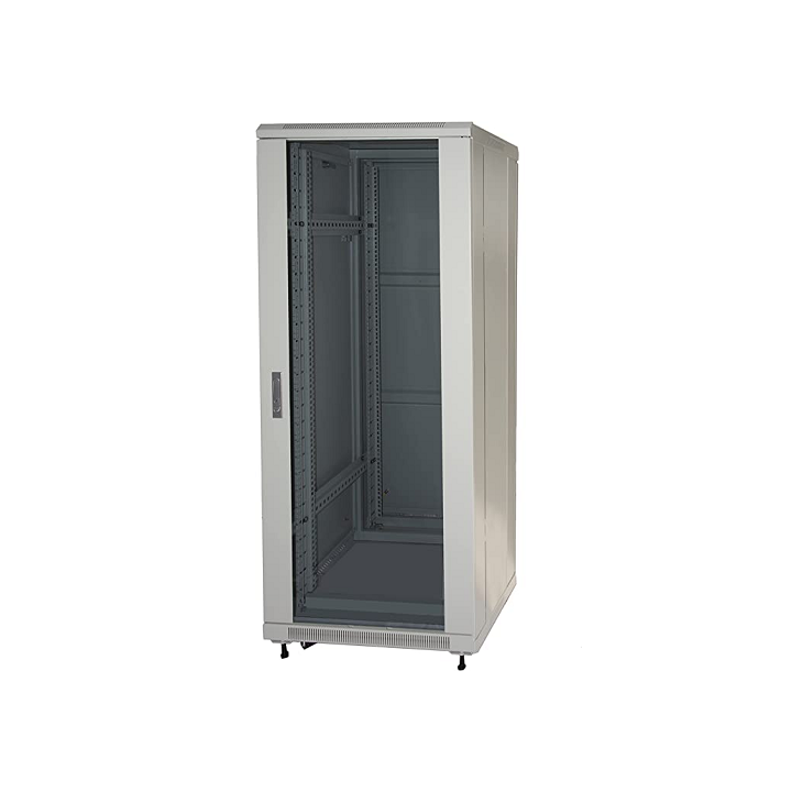 ARMADIO RACK 19 27U (A)1388 (L)600 (P)600 COLORE GRIGIO PORTA VETRO DISASSEMBLATO