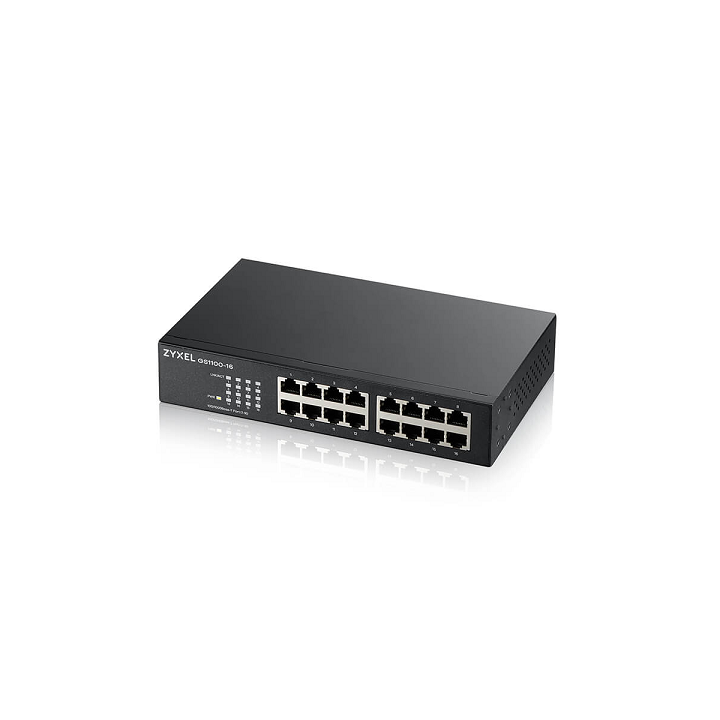 ZYXEL SWITCH UNMANAGED 16 PORTE GIGABIT, DESIGN SENZA VENTOLE, DESKTOP/RACK