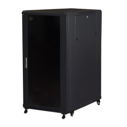 ARMADIO RACK PER RETI 19 22U (A)1166, (L)600, (P)800 COLORE NERO PORTA VETRO