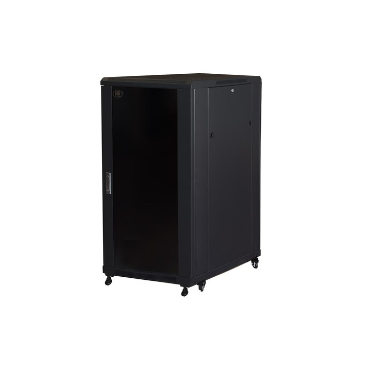 ARMADIO RACK PER RETI 19 22U (A)1166, (L)600, (P)800 COLORE NERO PORTA VETRO