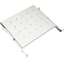 RIPIANO UNIVERSALE PER ARMADIO RACK 19 ESTRAIBILE SU BINARI TELESCOPICI 1 UNITA GRIGIO 570 MM.
