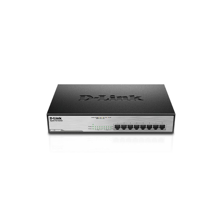 D-LINK SWITCH 8 PORTE GIGABIT POE DESKTOP RACK MOUNTABLE