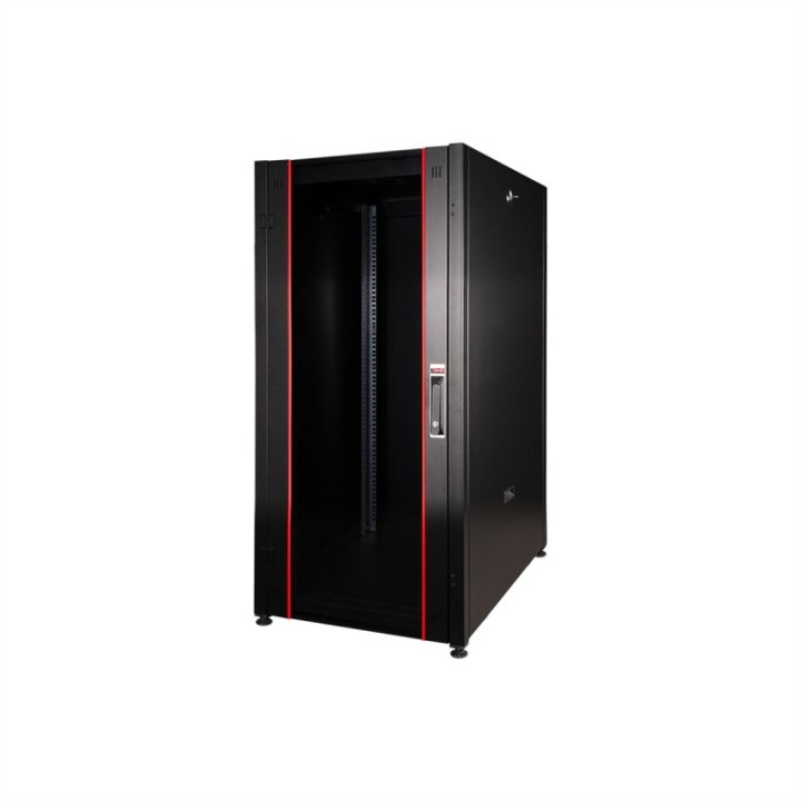 ARMADIO RACK PER RETI 19 26U (A)1291, (L)800, (P)800 COLORE NERO PORTA VETRO SERIE EAVI