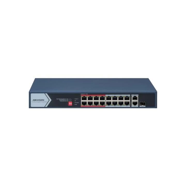 HIKVISION SWITCH 10/100 POE METALLICO + 1 GIGABIT COMBO