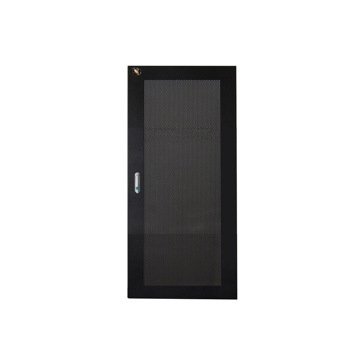 PORTA METALLO TRAFORATA CON SERRATURA PER ARMADIO LINK 27U 600 MM NERO