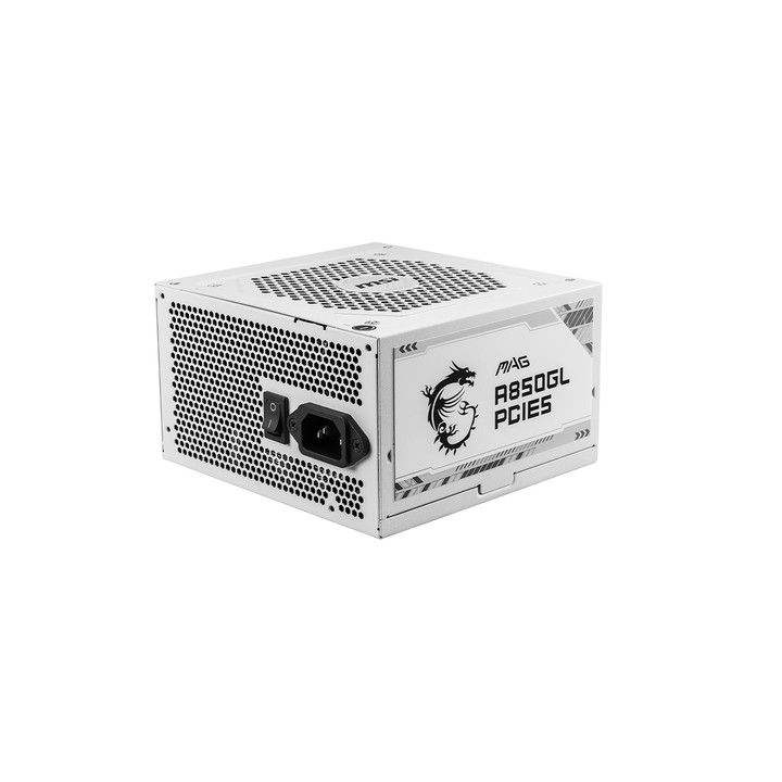 MSI ALIMENTATORE MAG A850GL PCIE5, EU, 850W, FULLY-MODULAR, 80 PLUS GOLD WHITE
