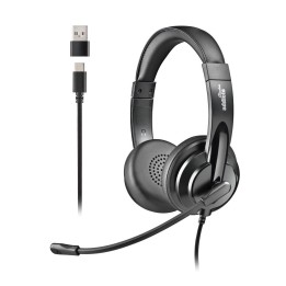 NGS CUFFIE STEREO USB-C CON CONTROLLO DEL VOLUME E ADATTATORE USB
