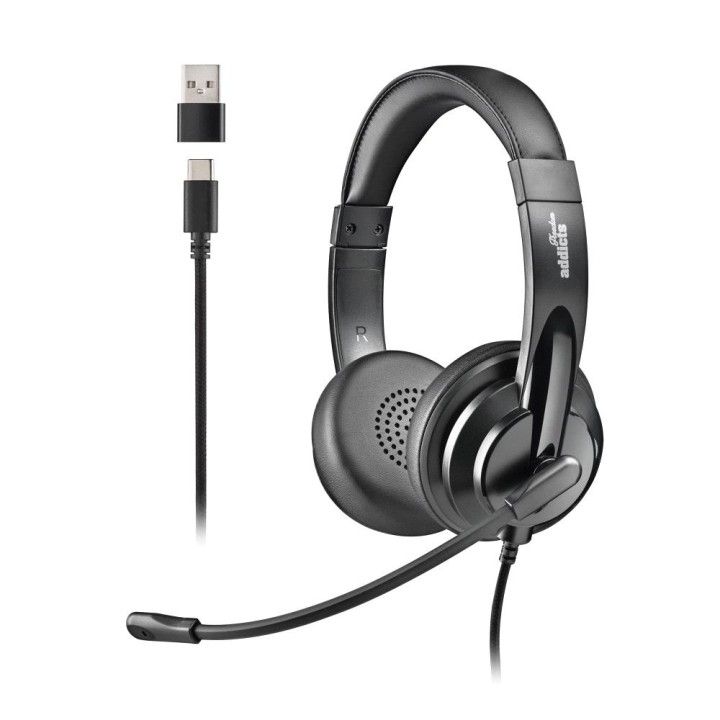 NGS CUFFIE STEREO USB-C CON CONTROLLO DEL VOLUME E ADATTATORE USB