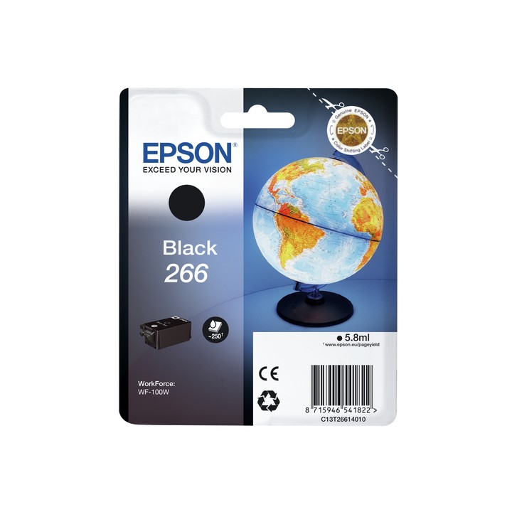 EPSON SINGLEPACK BLACK 266 INK CARTRIDGE WF-100W 5,8ML