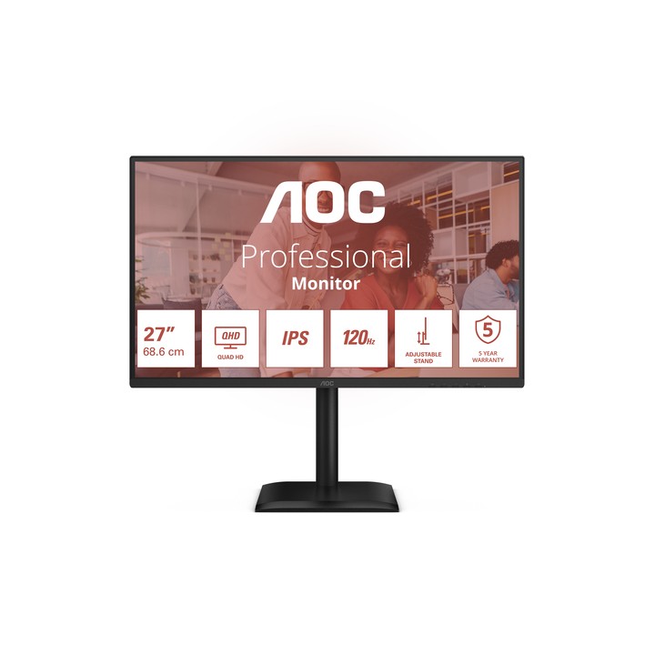 AOC MONITOR 27 LED IPS QHD 16:9 4MS 120hz 350 CDM, PIVOT, DP/HDMI, MULTIMEDIALE