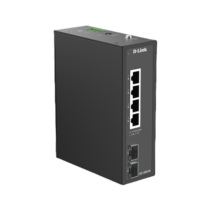 D-LINK SWITCH 6-PORT GIGABIT INDUSTRIAL UNMANAGED WITH 2 X SFP PORTS