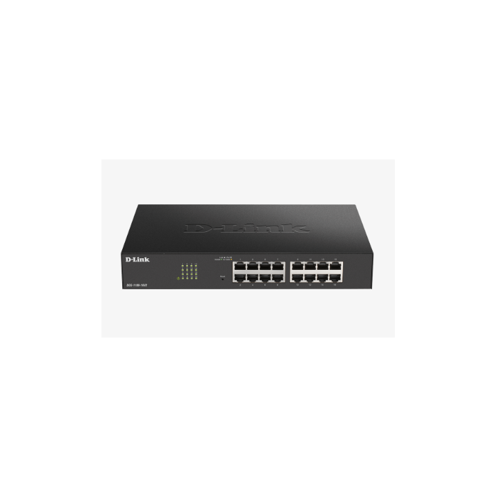 D-LINK SWITCH 16 PORTE GIGABIT SMART MANAGED, FANLESS, 802.1Q VLAN, 802.1p QoS, 11 RACKMOUNT INSTALLATION