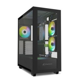 SHARKOON CASE REBEL C60 RGB BLACK ATX 2x U3, 1x Type-C,TRRS, 2x Tempered Glass, 4x 120 ARGB PWM, ARG