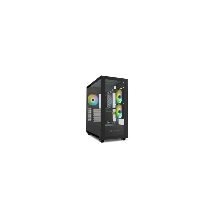 SHARKOON CASE REBEL C60 RGB BLACK ATX 2x U3, 1x Type-C,TRRS, 2x Tempered Glass, 4x 120 ARGB PWM, ARG