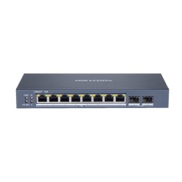 HIKVISION SWITCH L2, SMART MANAGED, 8 GIGABIT RJ45 POE PORTS, 2 GIGABIT RJ45 PORT, 802.3AF/AT, POE P