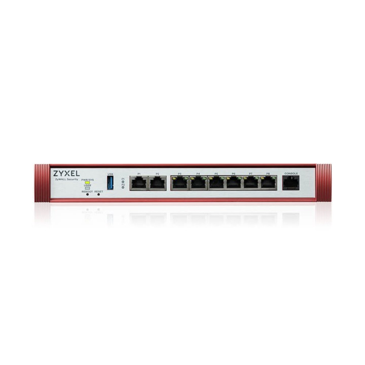 ZYXEL FIREWALL CONS. 50 UTENTI, BANDA FINO A 5GB, 1P2,5GBPOE+1P2,5GB+6PGB LAN/WAN, DESKTOP/RACK