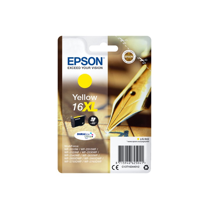 EPSON CART INK XL GIALLO PER WF-2510WF, WF-2520NF, WF-2530WF WF-2540WF SERIE 16XL PENNA E CRUCIVERBA