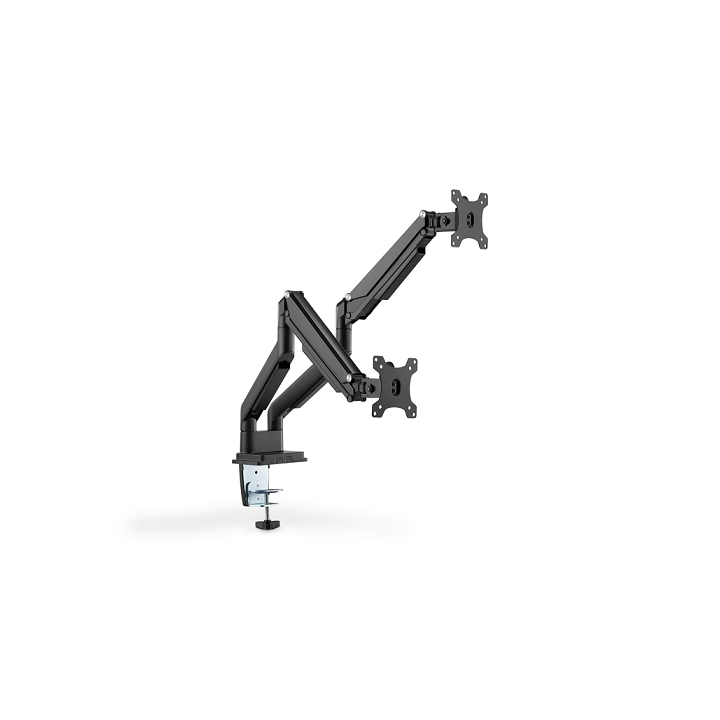 SUPPORTO A INCASTRO DOPPIO CON PRESSIONE A GAS PER MONITOR 17-32, 2X 9 KG (MAX), NERO