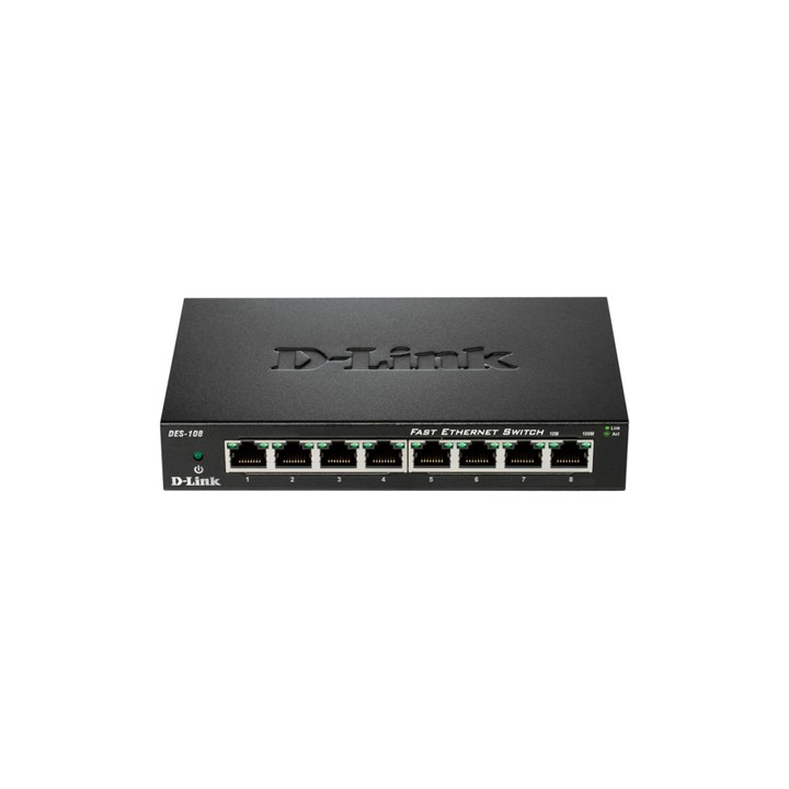 D-LINK SWITCH 8 PORTE 10/100 CASE METALLICO